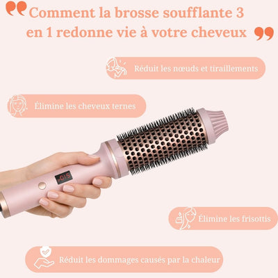 Brosse à cheveux thermique 3 en 1 pro